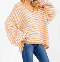 Little Secret Of Mine - Balloon Long Sleeves Stripe Sweater