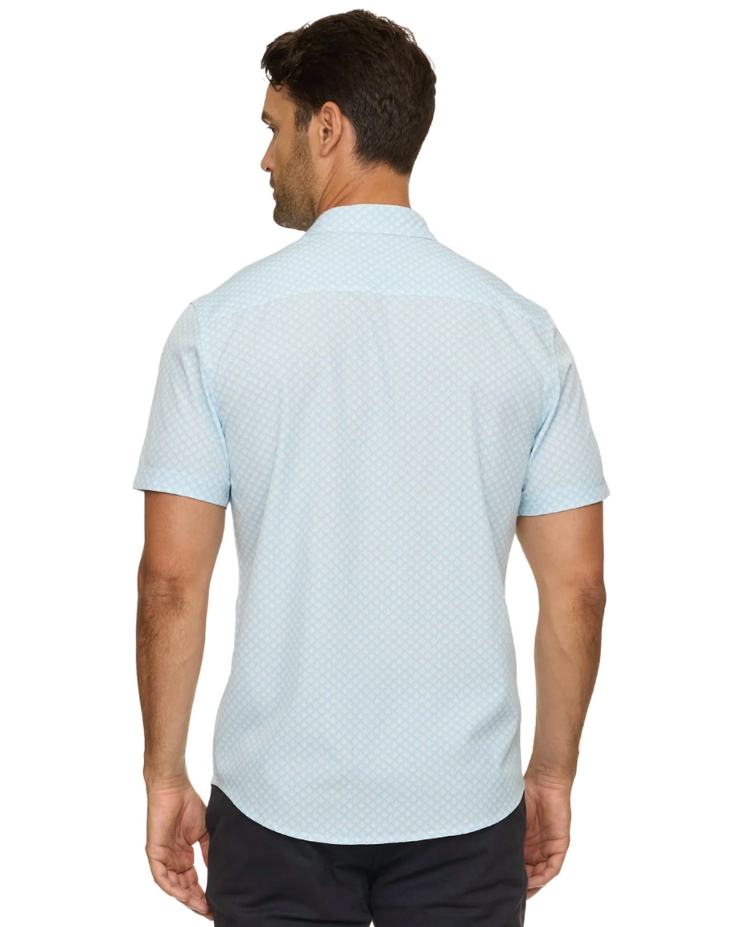 Flags & Anthem - Fridley Short Sleeve Agave Print Seersucker Performance Shirt