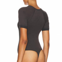 Free People Women's Lazy Daisy Bodysuit in charcoal - women's shirt - detail view