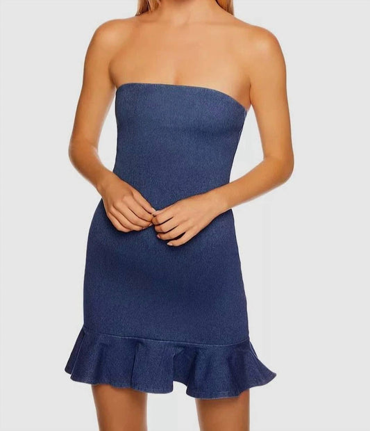 Susana Monaco - Strapless Ruffle Hem Tube Mini Dress