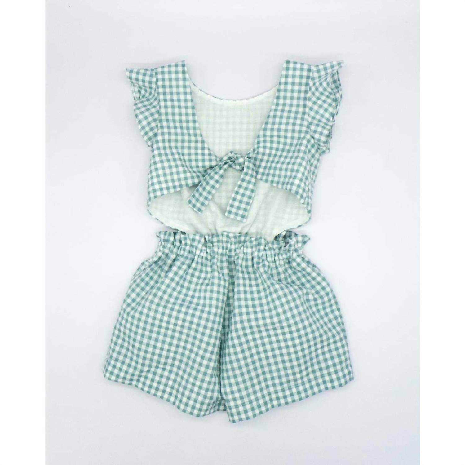 Fina Ejerique - Girl's Gingham Cutout Jumpsuit