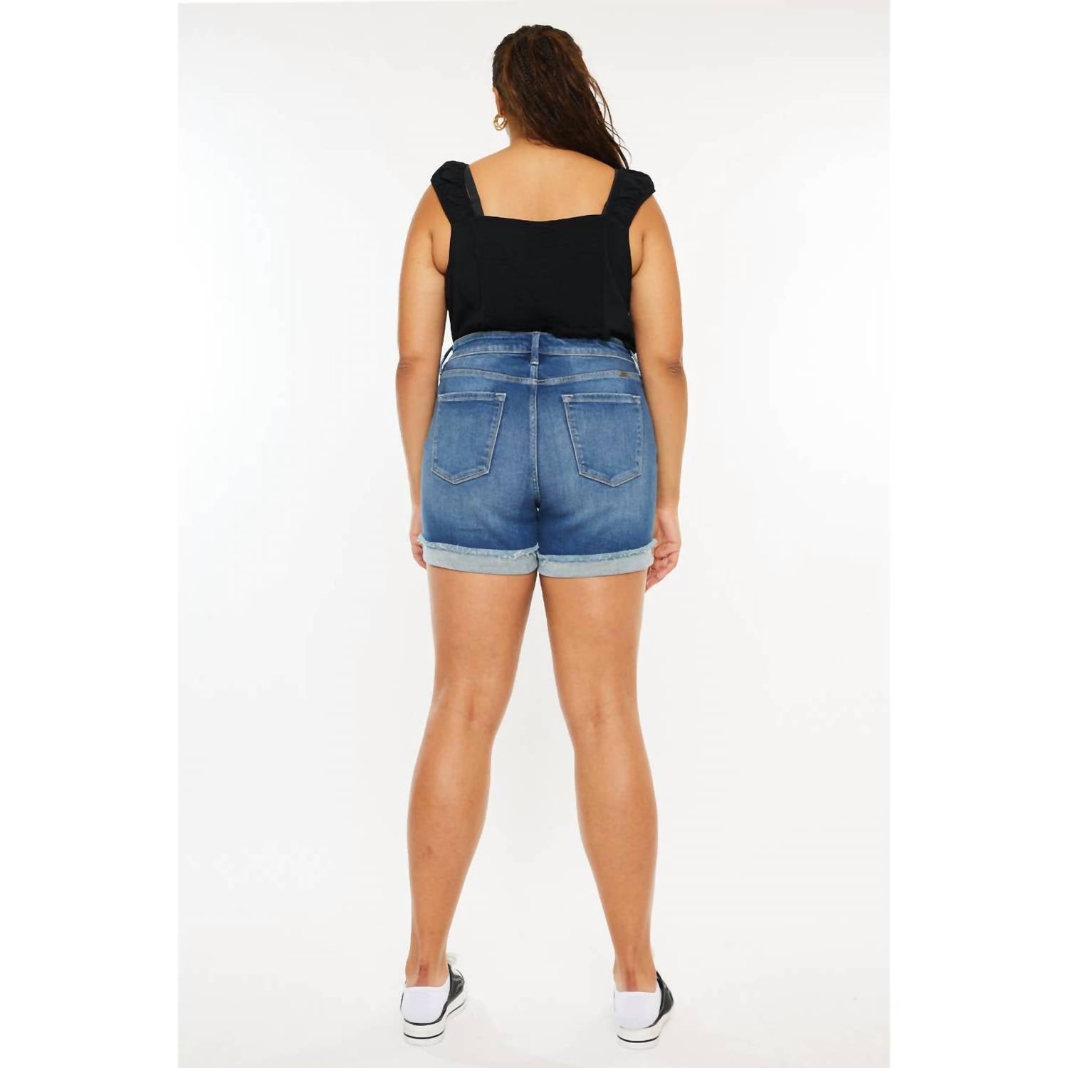 Kancan - High Rise Curvy Cuff Shorts