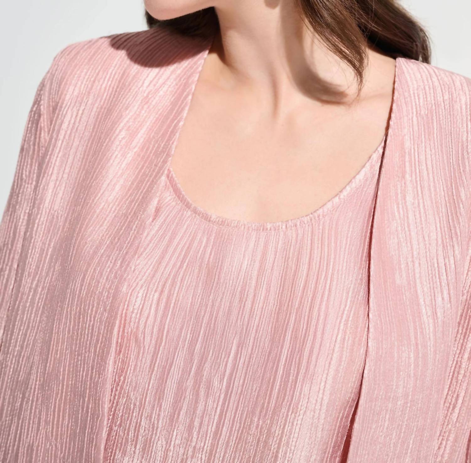 Joseph Ribkoff - Crinkle Jacquard Straight Cover-up Cardigan