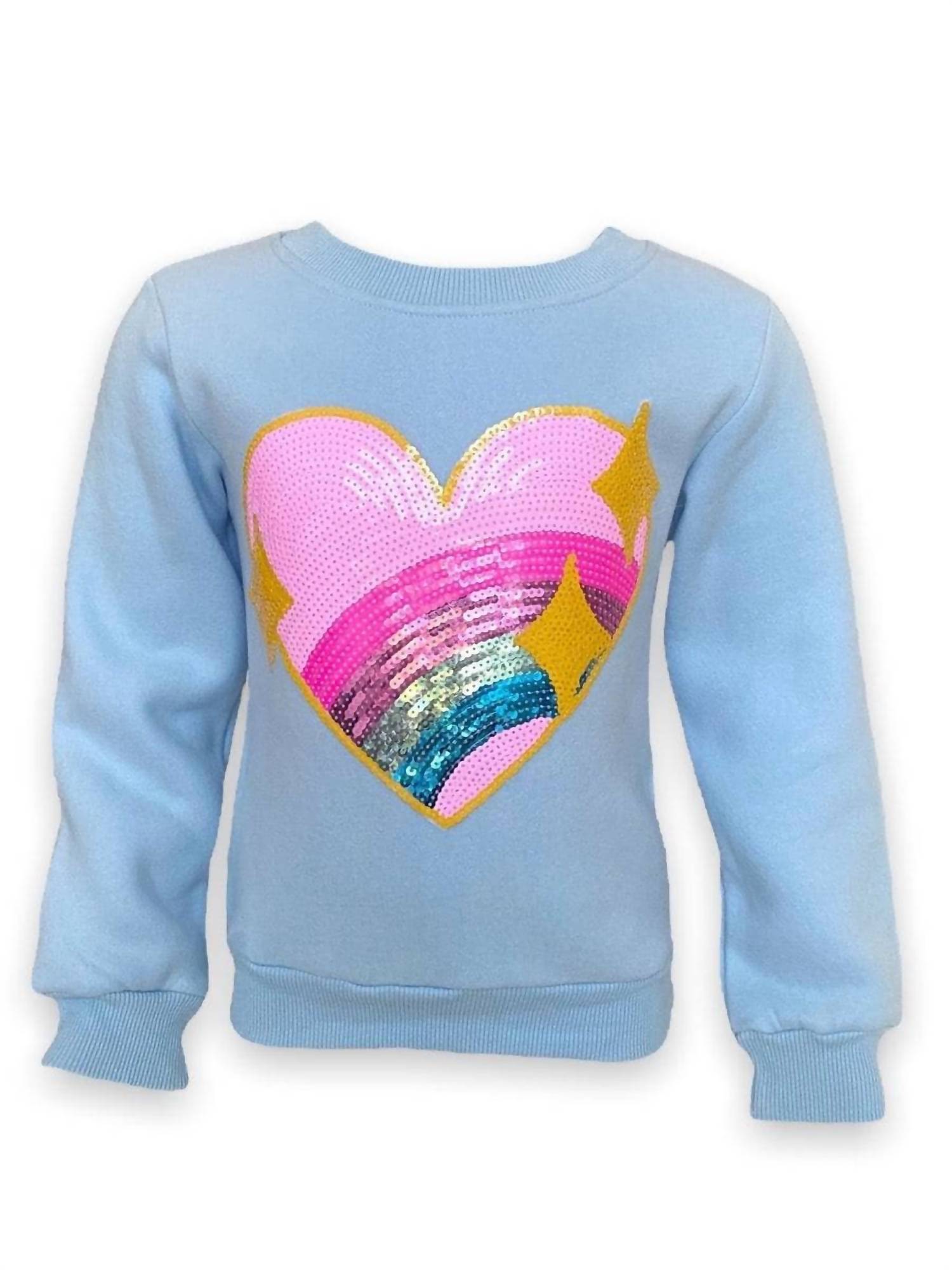 Lola + The Boys - Girls Rainbow Heart Sweatshirt