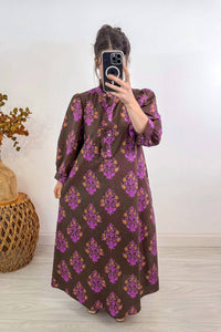 Entro - A-line Floral Maxi Dress