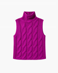 Sablyn - Salvia Sleeveless Cashmere Cable Turtleneck Top