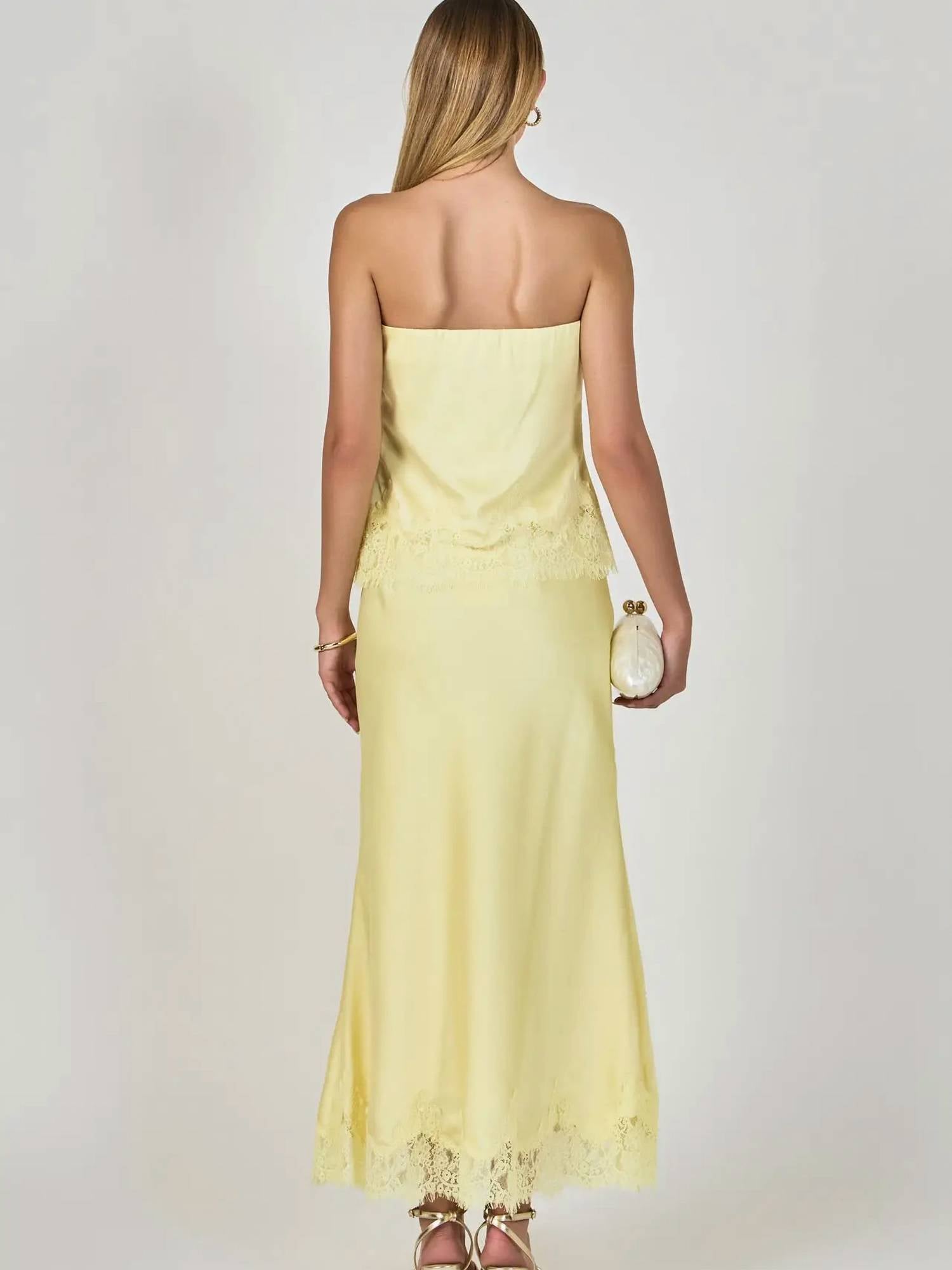 Endless Rose - Isla Sunset Strapless Satin Top And Skirt Set