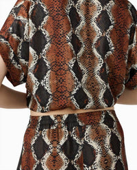 STEVE MADDEN Moxie Tori Top in snake print - women's shirt - detail view