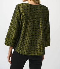 Joseph Ribkoff - Polka Dot Print Jacquard Swing Jacket