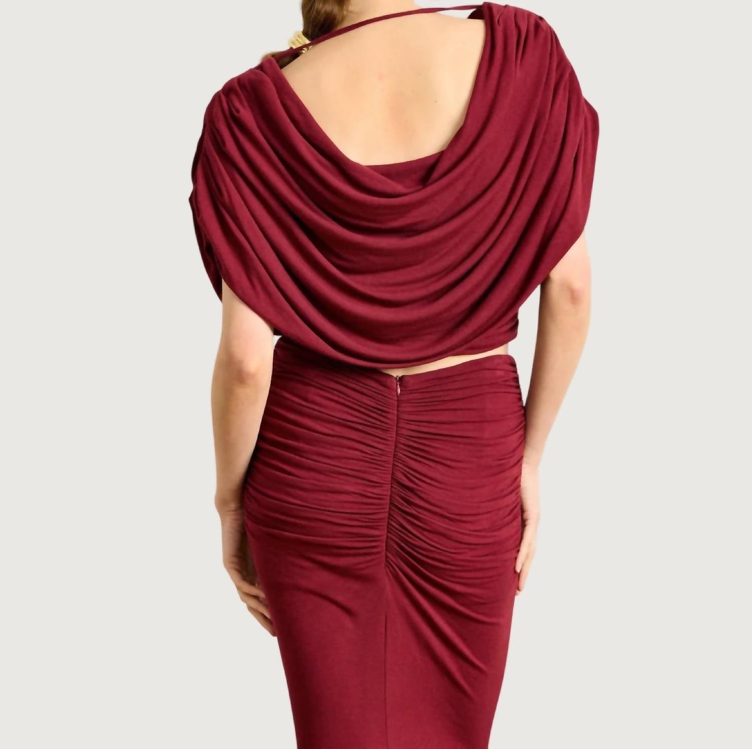 line and dot Mazzy Knit Top in burgundy - women's blouse - view 4