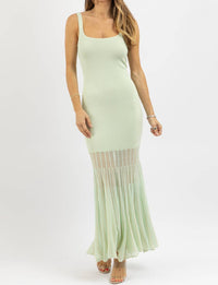 Lalavon - Layne Mint Knit Maxi Dress
