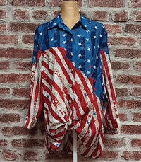 Multiples - Women's Stars And Stripes Patriotic Top