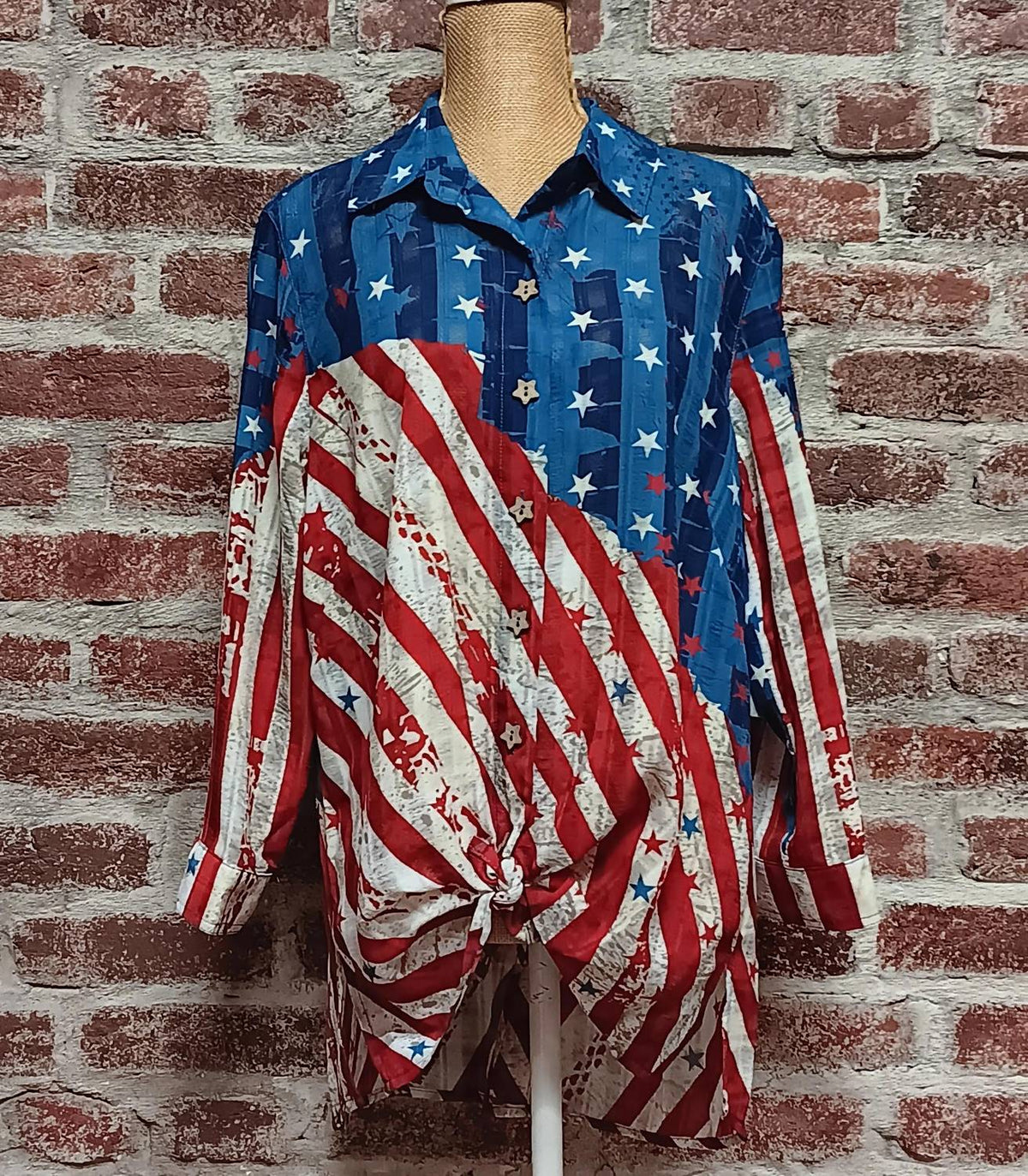 Multiples - Women's Stars And Stripes Patriotic Top