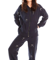 Chaser - Glitter Bows Zip Up Hoodie