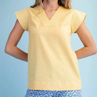 Gigio - Trapunto Stitched V Neck Blouse