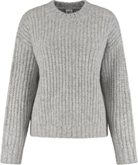 Lune Active Hudson Crew Neck Sweater in gray - women's sweater - detail view