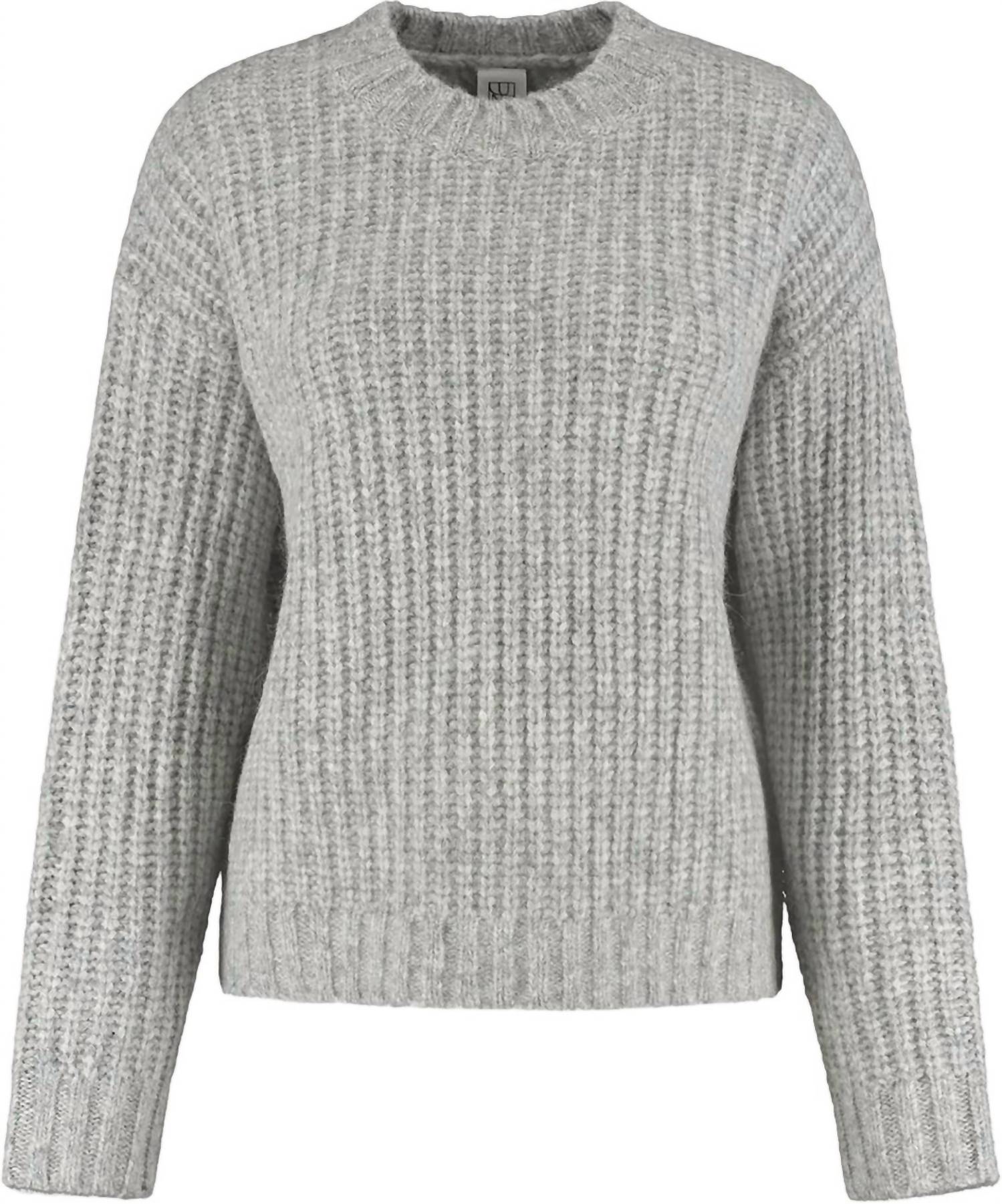 Lune Active Hudson Crew Neck Sweater in gray - women's sweater - detail view