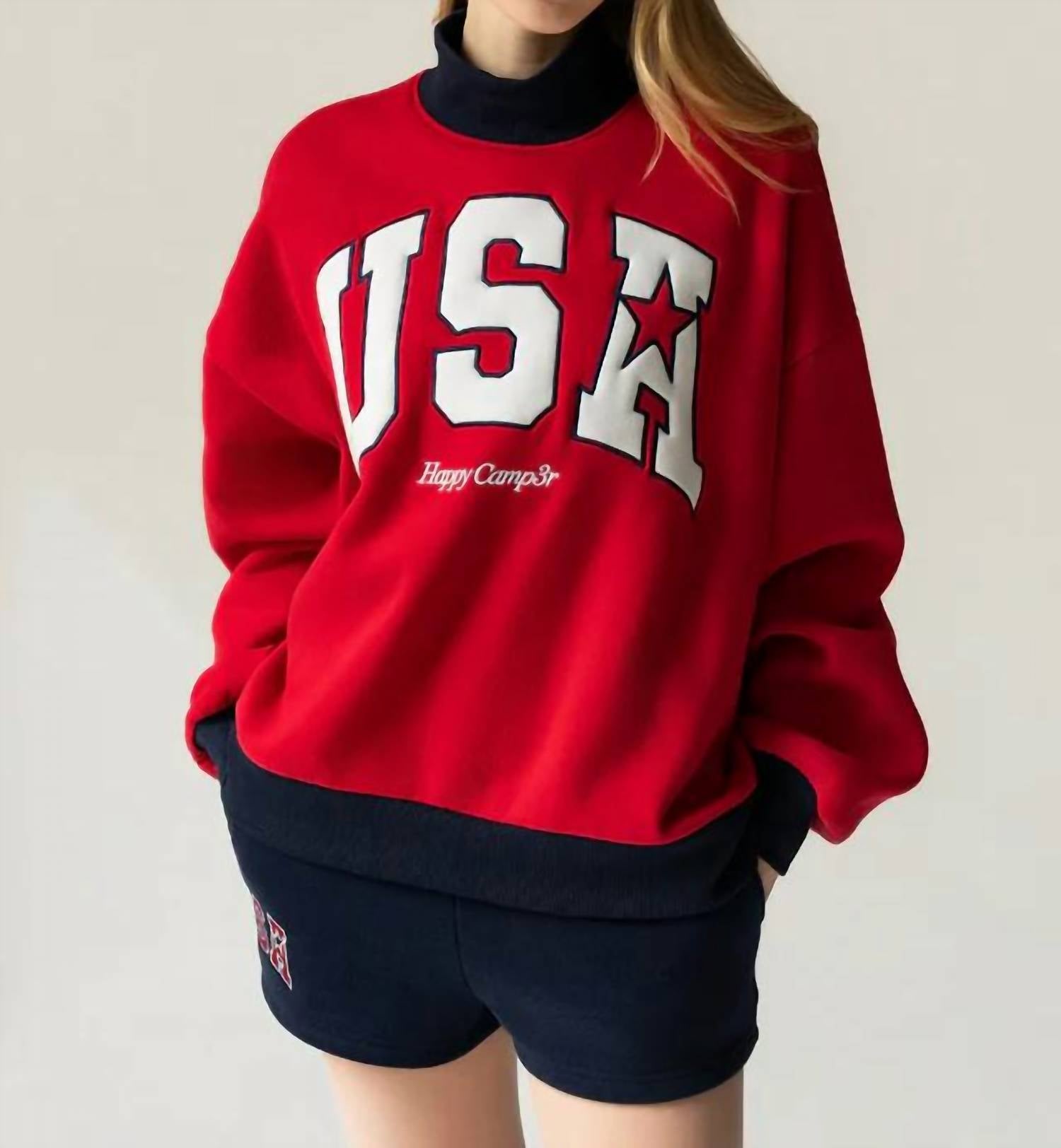 The Happy Camp3R - Usa Mockneck Sweatshirt