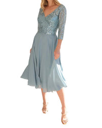 Nox Anabel - Sequin Bodice Short 3/4 Sleeve Dress