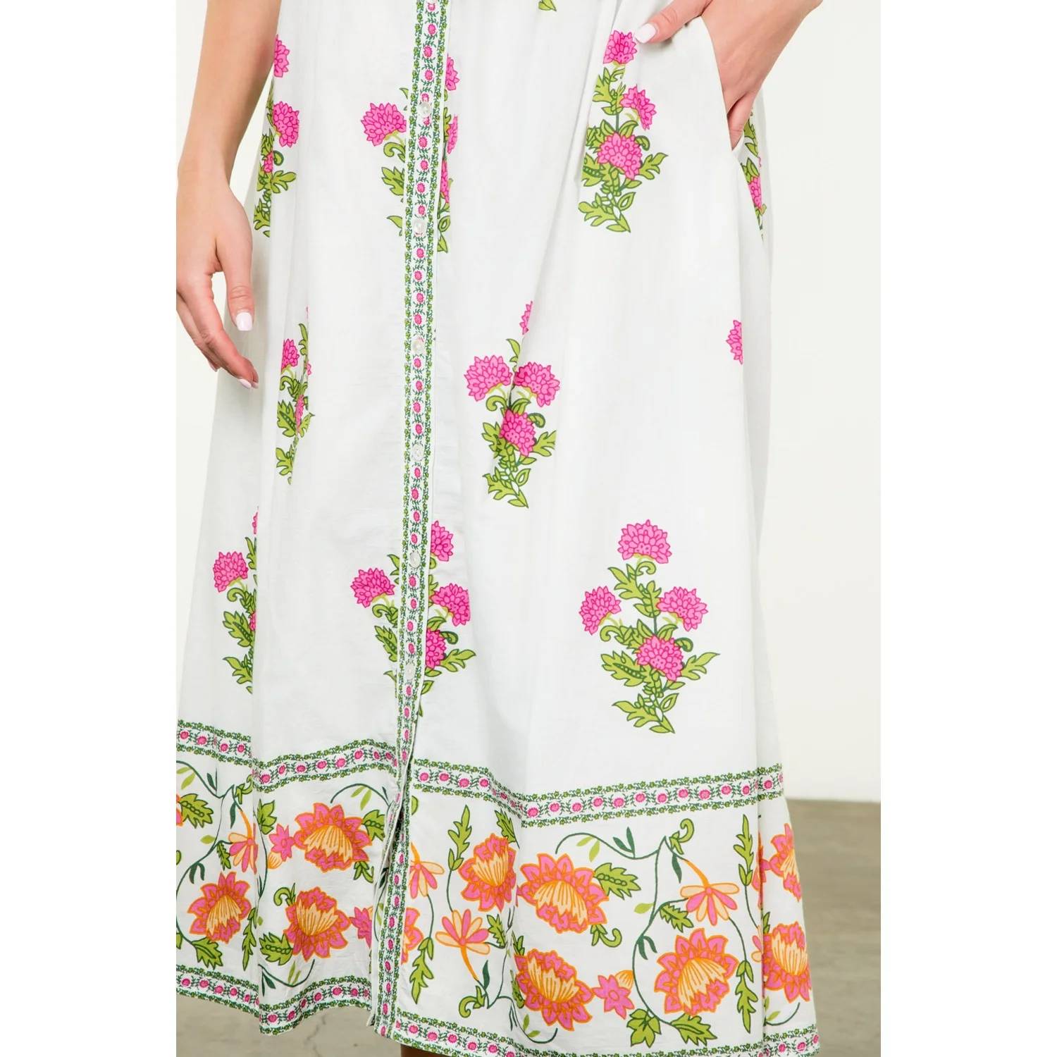 Thml - Tie Strap Floral Midi Dress
