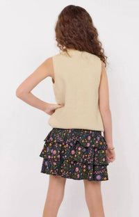 Sadie & Sage Girls Heart Eyes Sweater Vest in cream gold - kids' jacket - alternate view