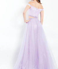 Rachel Allan - Two-piece Off Shoulder Gown With Overskirt