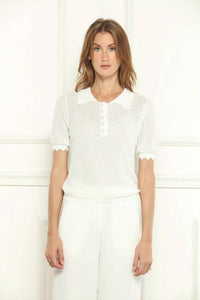 Zero Degrees Celsius - Pointelle Polo Shirt