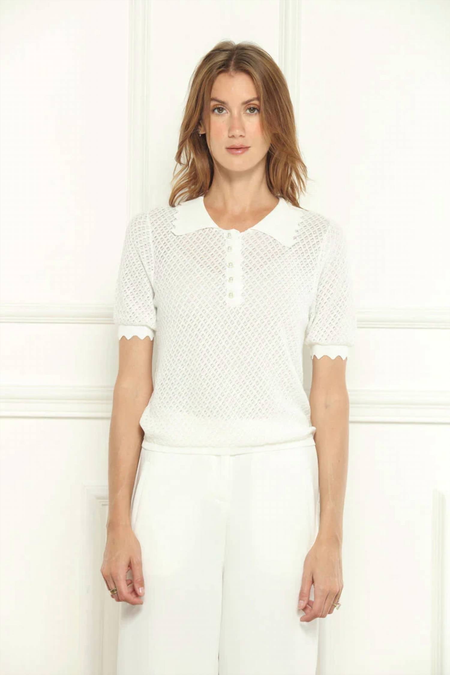 Zero Degrees Celsius - Pointelle Polo Shirt