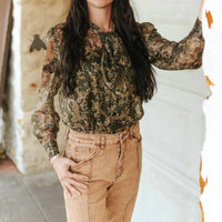 2Flyco - Bow Up Camo Blouse