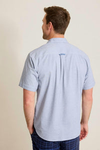 TOMMY BAHAMA Nova Wave Short-sleeve Shirt in chambray blue - men's t-shirt - detail view