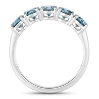Diana M Jewels Women's Round Natural Blue Diamond Fashion Ring (1.22 Ct) - Petite in 14k white gold - women's jewelry - detail view