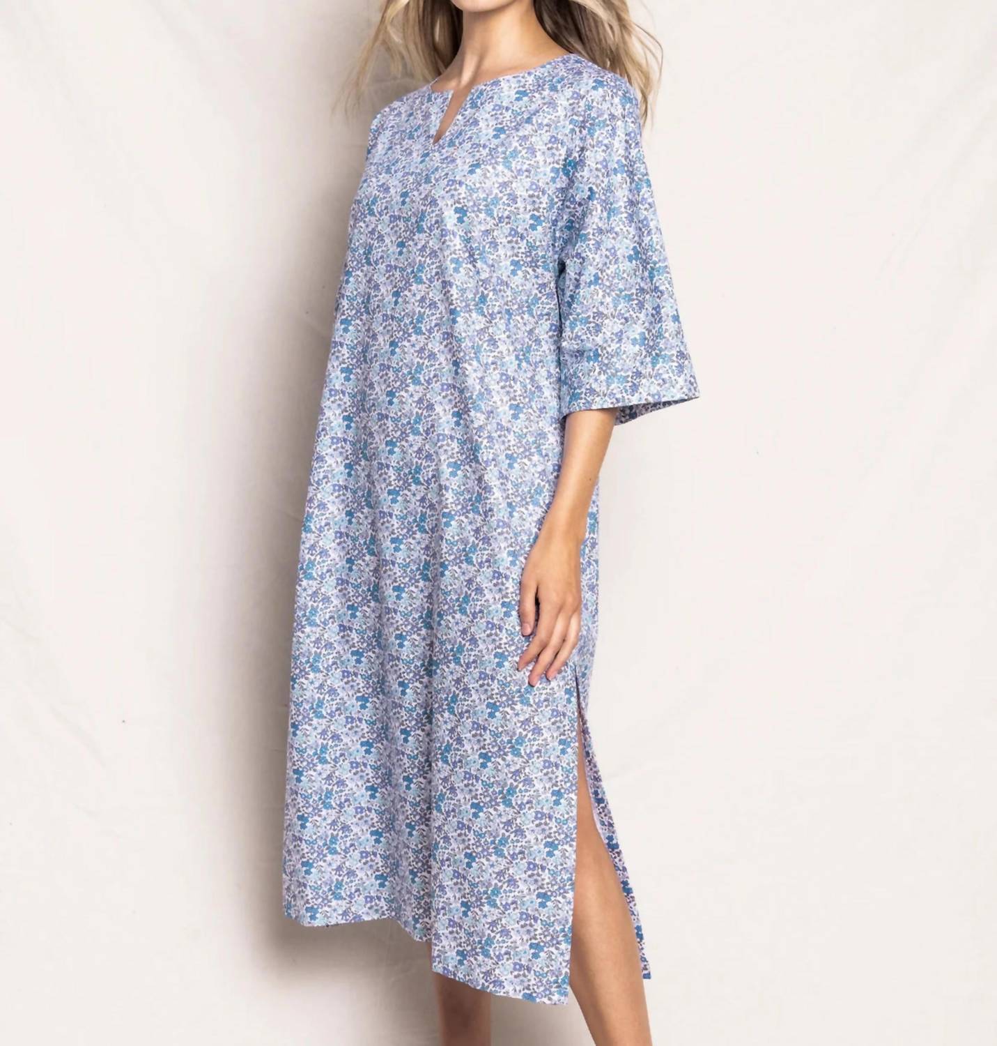 Petite Plume Women's Fleur D'Azur Caftan in blue - women's dress