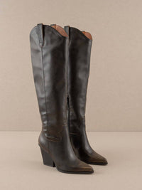 OASIS SOCIETY Women's Barcelona Knee High Western Boot in brown - women's shoe - alternate view