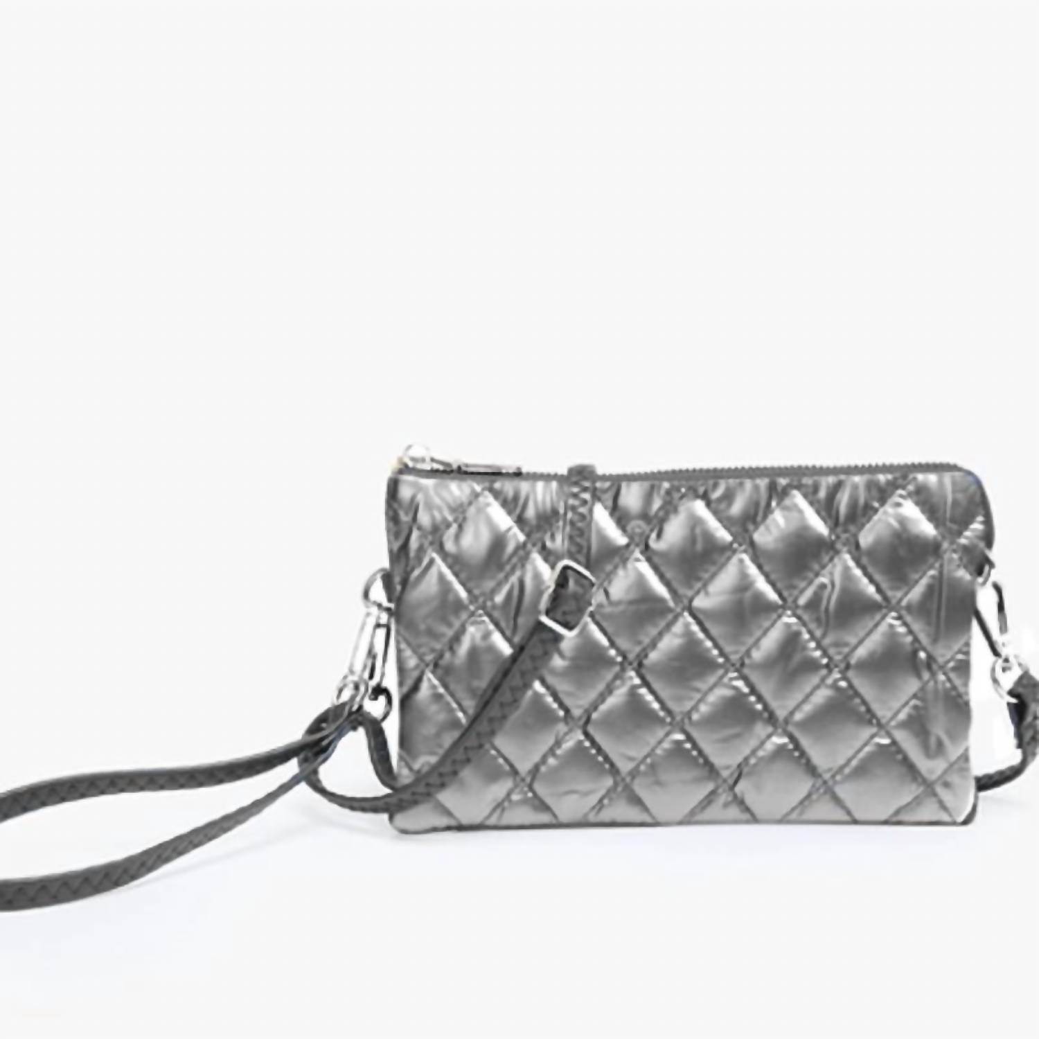 Jen & Co. - Women's Nylon Puffer Quilt 3 Compartment Convertible Wristlet