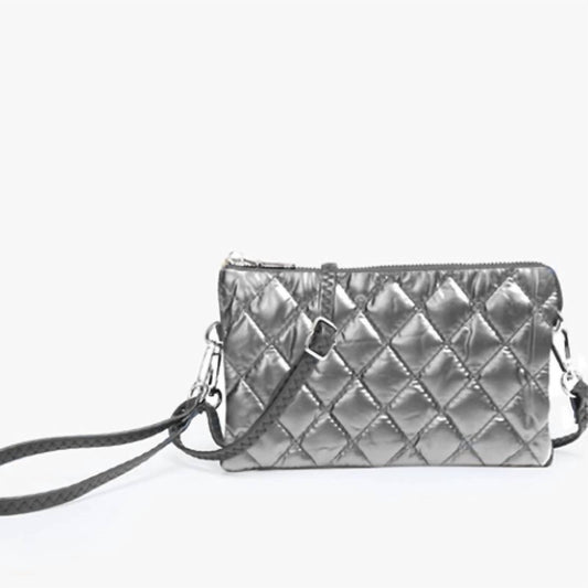 Jen & Co. - Women's Nylon Puffer Quilt 3 Compartment Convertible Wristlet