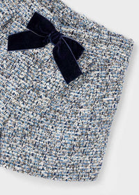 Mayoral - Girl's Velvet Bow Tweed Shorts