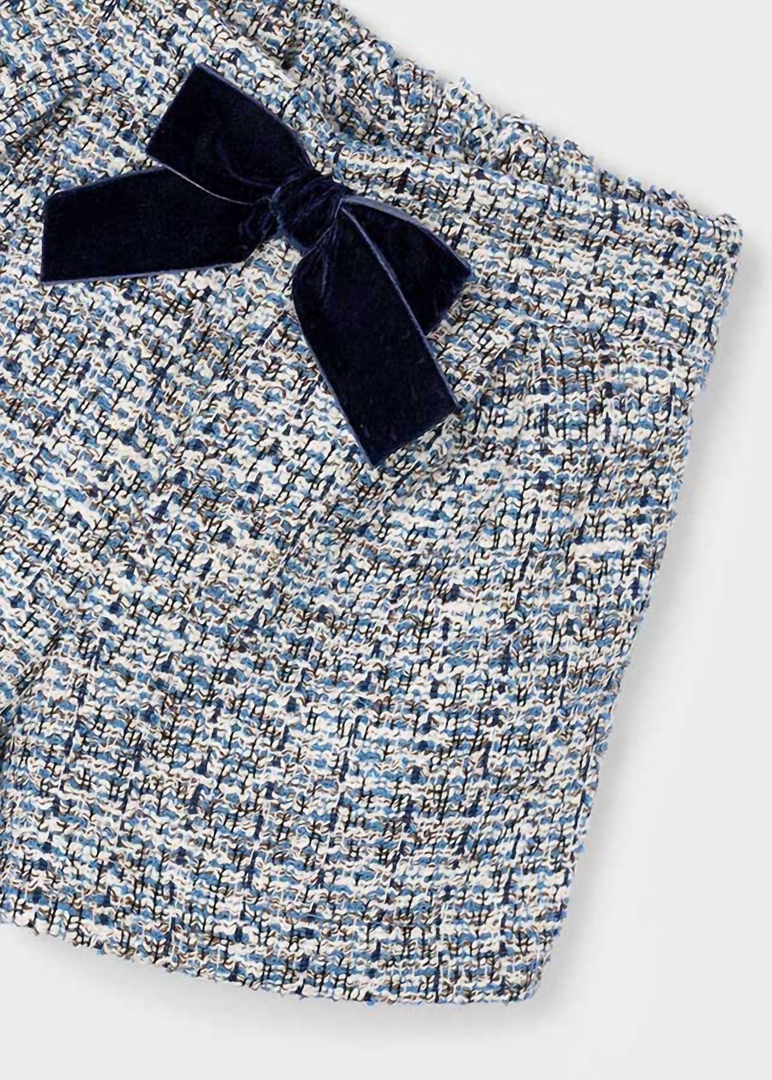 Mayoral - Girl's Velvet Bow Tweed Shorts