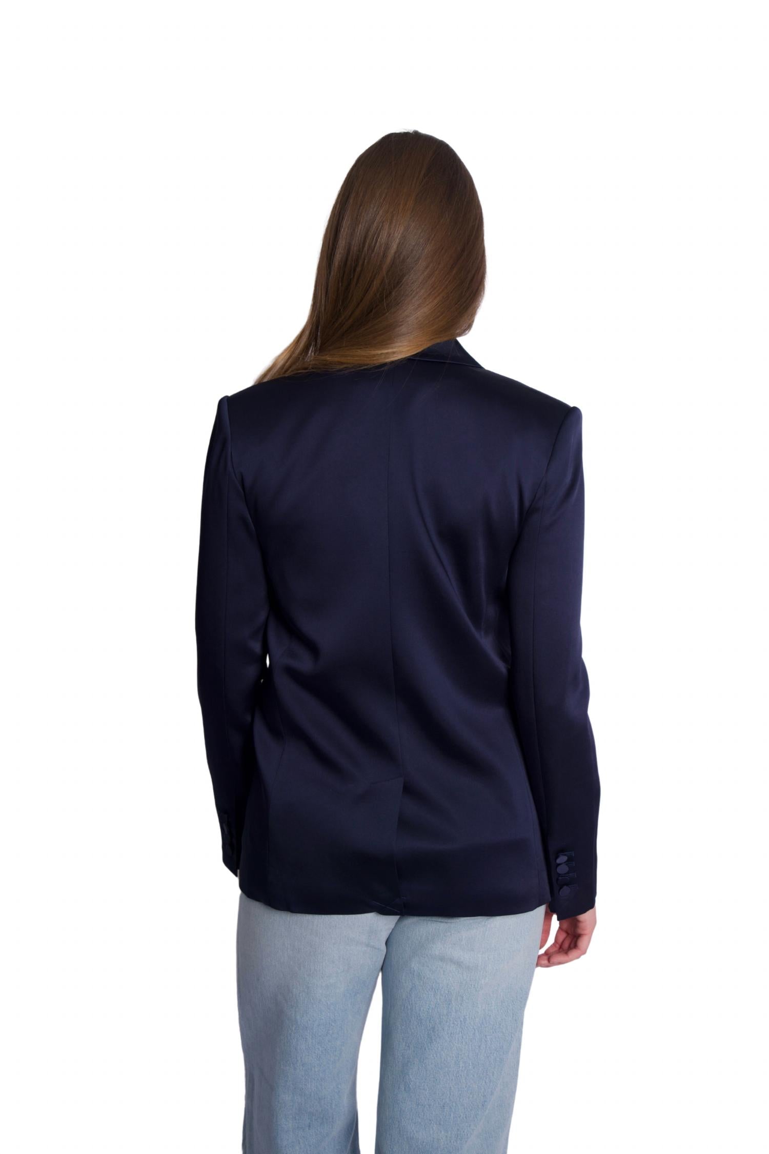 SIMKHAI Norah Long Sleeve Blazer in black - women's jacket - detail view