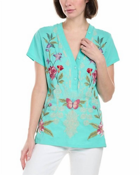 Johnny Was - Button Neck Knit Tee