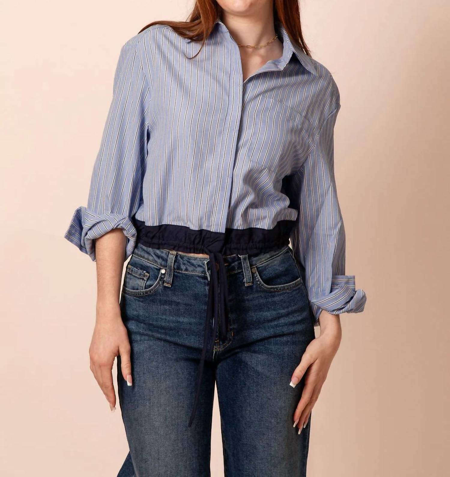 Elan - Ellie Cropped Button Down Top