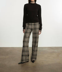 Enza Costa RELAXED PLAID TROUSER - women's pants