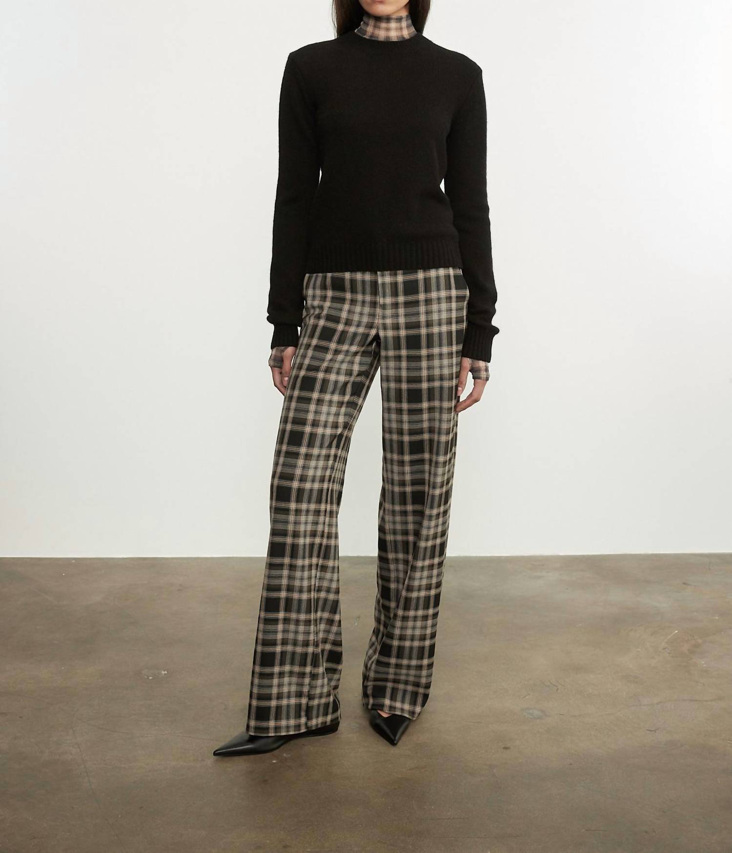 Enza Costa RELAXED PLAID TROUSER - women's pants