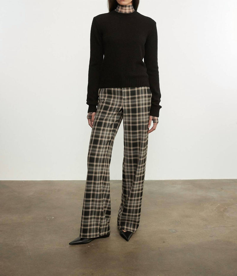 Enza Costa RELAXED PLAID TROUSER - women's pants