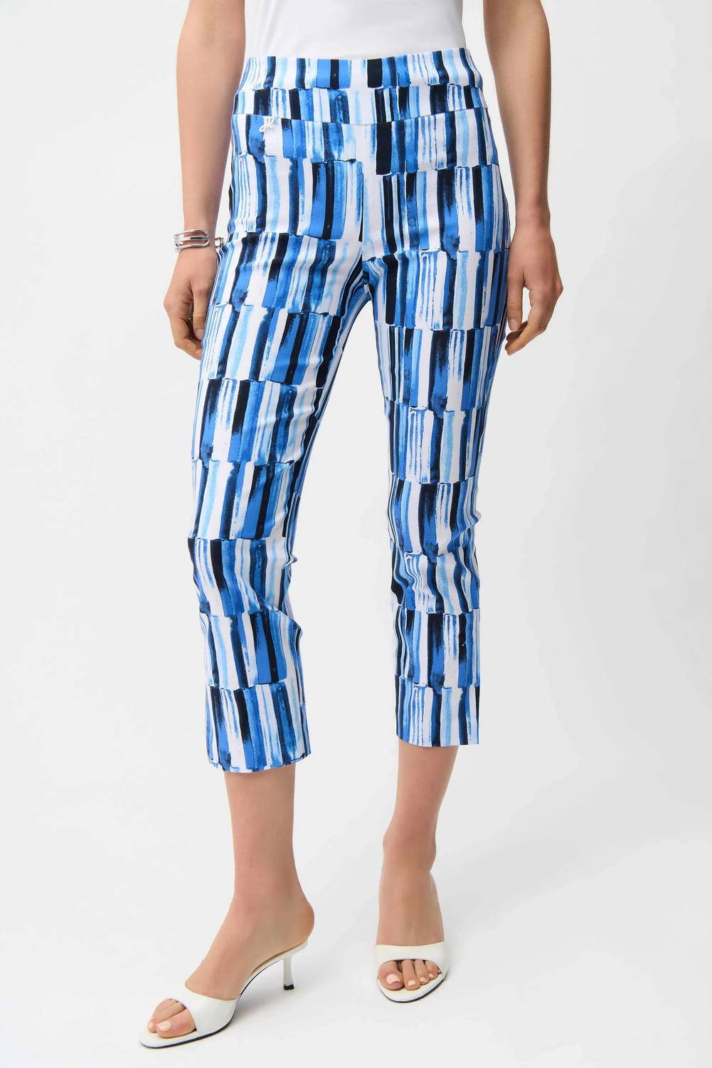Joseph Ribkoff - Millennium Abstract Print Crop Pull-on Pants