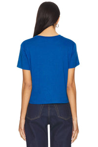 Favorite Daughter Cropped Collegiate Tee in sapphire - women's t-shirt - detail view