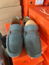 Martin Dingman Men's Bermuda Braid Shoes in ocean - men's loafer - detail view