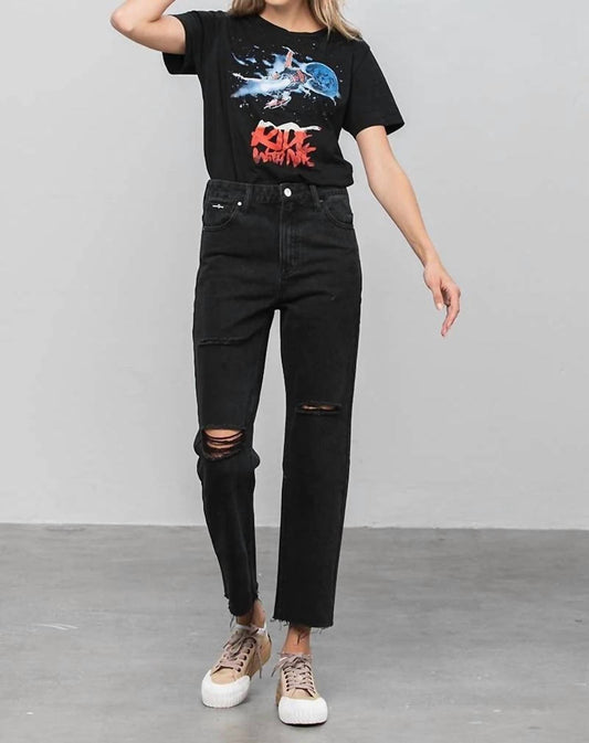 Insane Gene - Dani Crop Raw Hem High Rise Straight Jeans