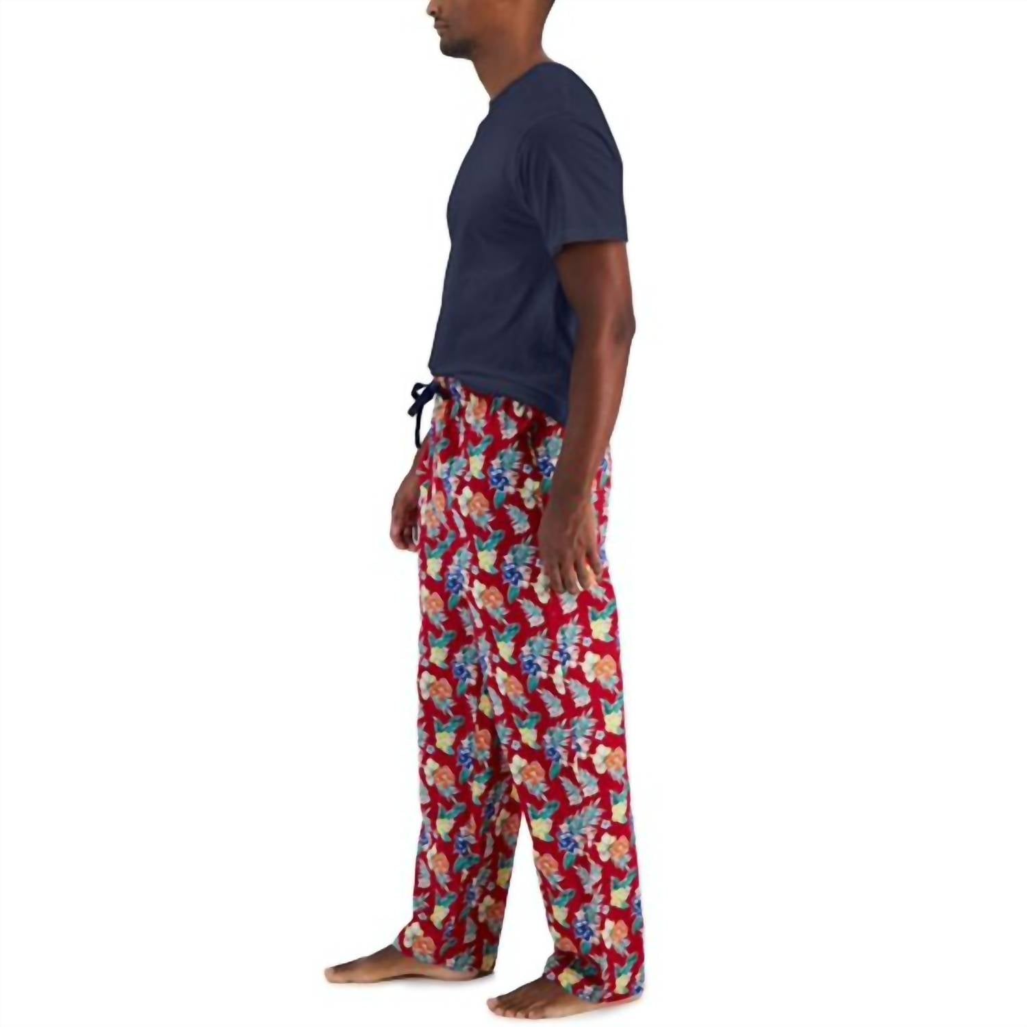 Club Room - Solid Top And Tropical Pants Pajama Set