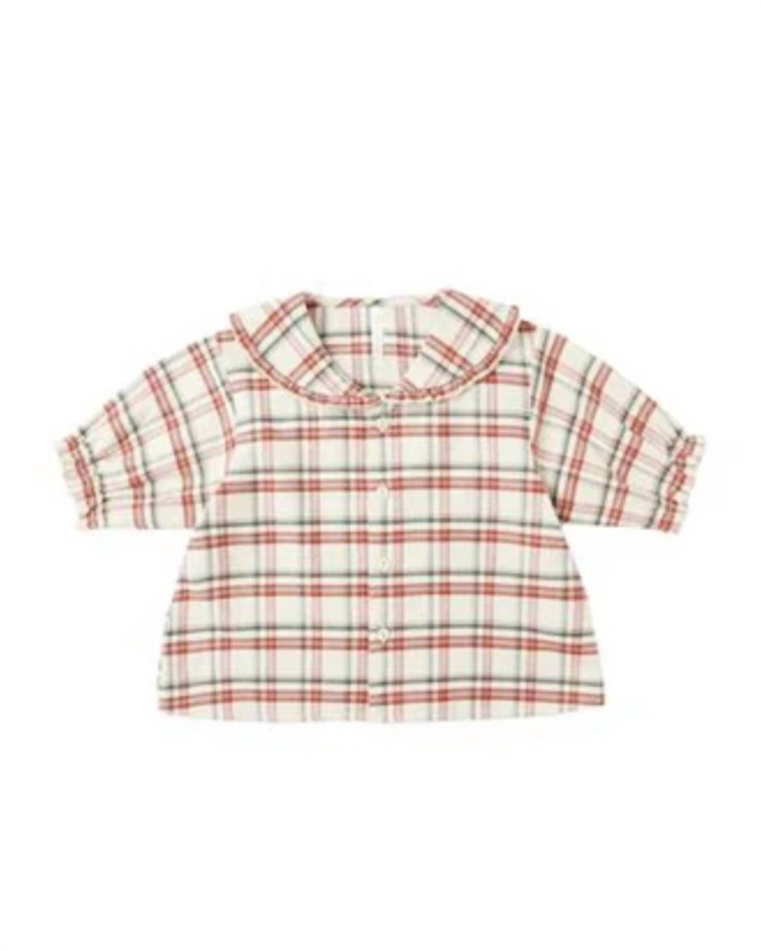 Rylee + Cru Kid's Ruffle Pajamas in holiday flannel - kids' sleepwear - alternate view