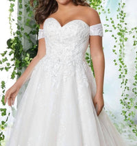 Morilee - Beaded Lace And Tulle Off The Shoulder Sleeves